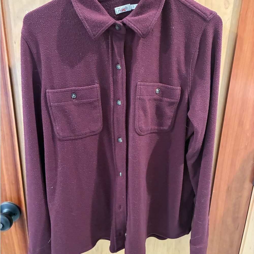 Faherty Deep Burgundy Button-Down Shirt